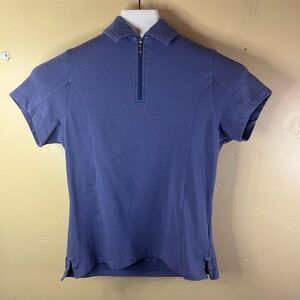 Title Nine Women's Short Sleeve Blue Polo Shirt Size Small‎ Casual Outdoor Golf